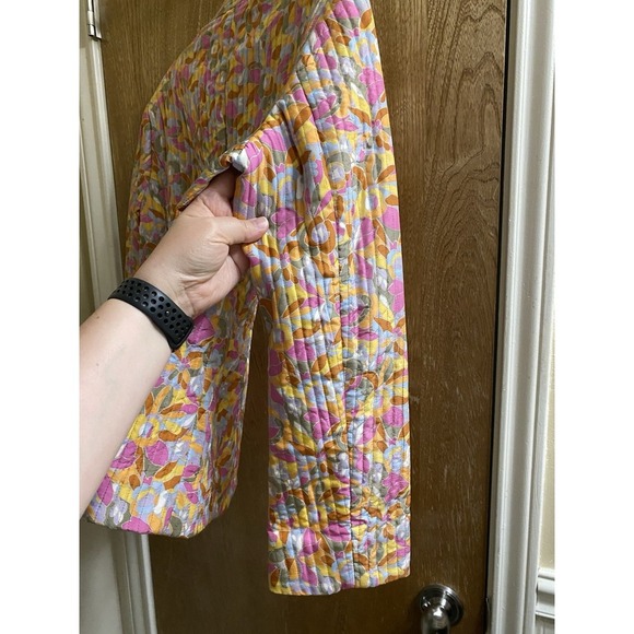 NEW Sigrid Olsen Silk Multicolored Jacket Quilted Floral Pattern Sz Petite M NWT - Picture 11 of 15